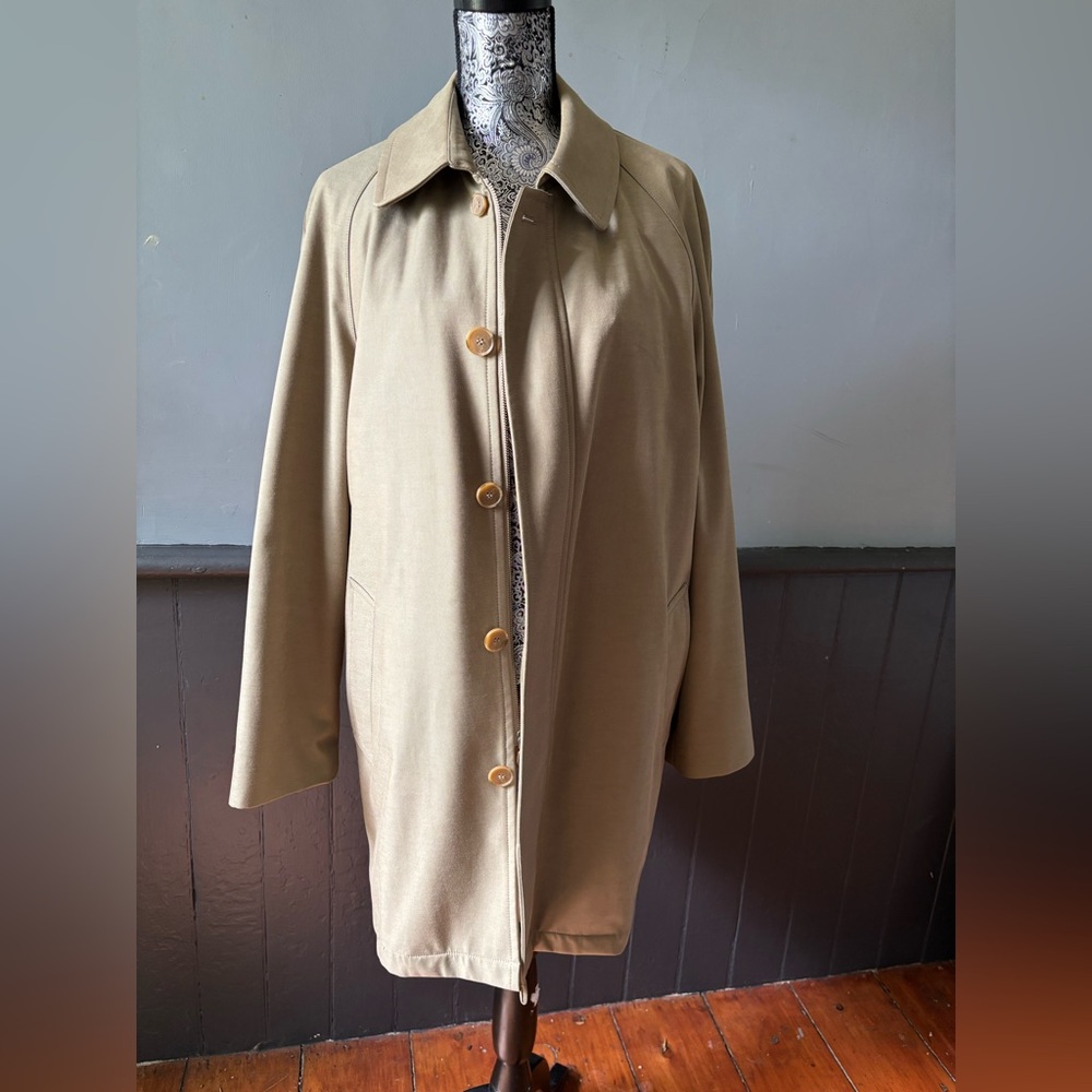 Calvin Klein Men’s 40R Single Breast Lined Tan Coat